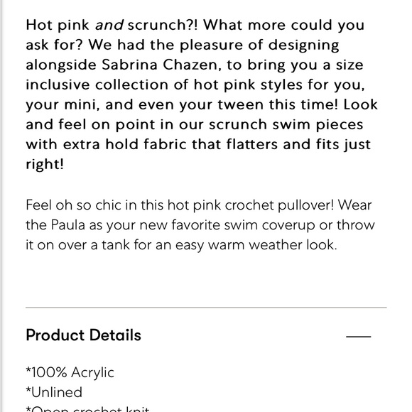 NWT Show Me Your MuMu Soldout Limited Edition Paula Crochet Pullover 3x Hot Pink - Picture 6 of 6